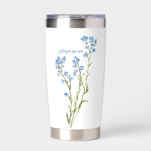 Forget me not Custom Watercolor Garden Flower Insulated Tumbler