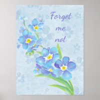 Forget me not Custom Watercolor Garden Flower  Pos