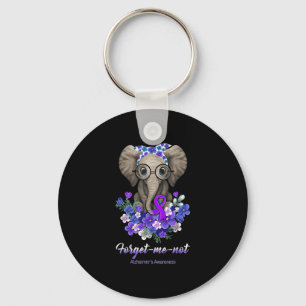 Forget Me Not Elephant Flowers Heimerheimer Brain  Key Ring