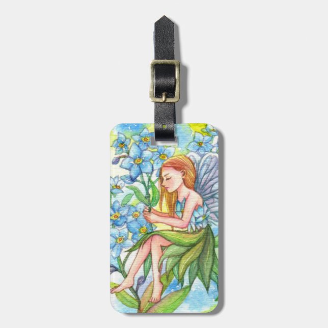 Forget-Me-Not Fairy Luggage Tag (Front Vertical)