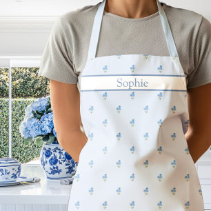 Forget Me Not Floral Apron Blue