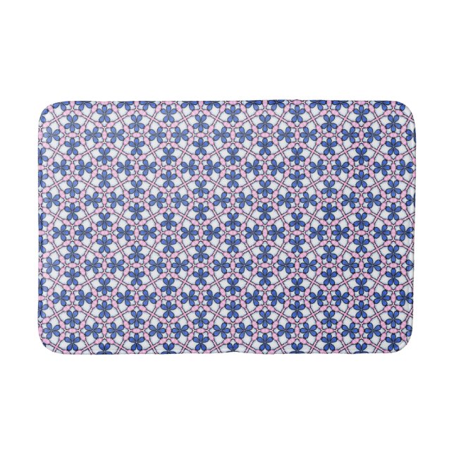 Forget Me Not Floral Bath Mat (Front)
