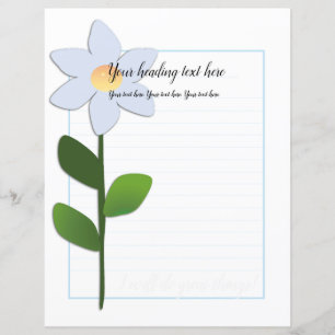 Forget Me Not Floral Lined Writing Paper