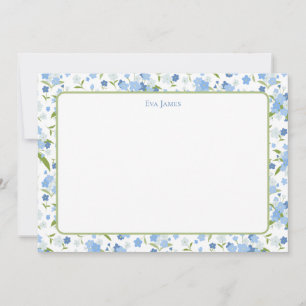 Forget Me Not Floral Personalised Stationary Card