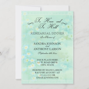Forget Me Not Floral Wedding Rehearsal Invitation