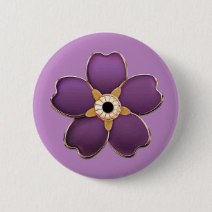 Forget Me Not Flower 6 Cm Round Badge