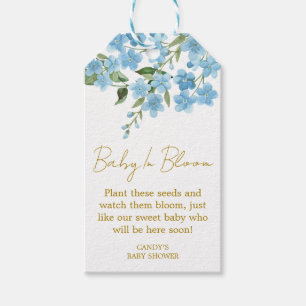 Forget me not Flower Baby Shower Seed Gift Tags