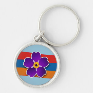 Forget me not flower Button Keychain