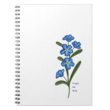 Forget Me Not Flower Custom Notebook