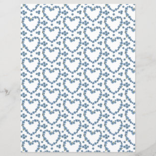 Forget me not flower field with hearts frame