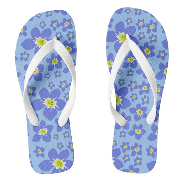 Forget me not flower flip flops (Footbed)
