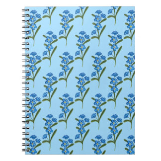 Forget Me Not Flower Notebook Blue Pattern