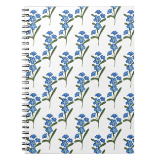Forget Me Not Flower Notebook White Pattern