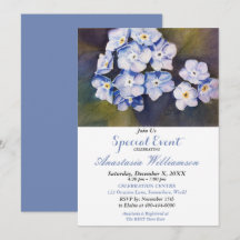 FORGET ME NOT FLOWER PARTY EVENT INVITE