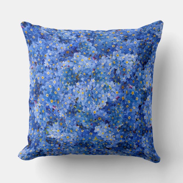 Forget Me Not Flower Pattern Cushion (Front)