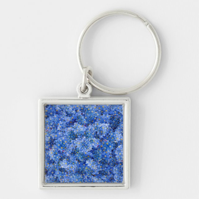 Forget Me Not Flower Pattern Key Ring (Front)