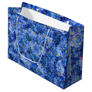 Forget Me Not Flower Pattern Large Gift Bag
