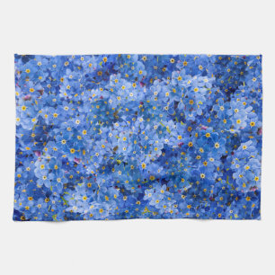 Forget Me Not Flower Pattern Tea Towel
