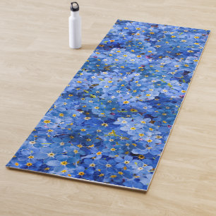 Forget Me Not Flower Pattern Yoga Mat