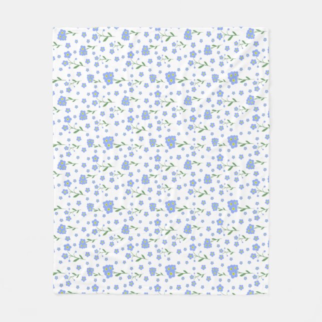 Forget-me-not, flower seamless pattern fleece blanket (Front)