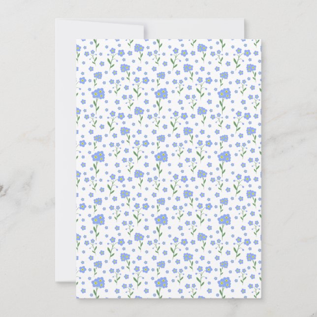 Forget-me-not, flower seamless pattern invitation (Front)