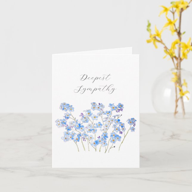 Forget me not flower Thinking Of You Sympathy Card (Yellow Flower)