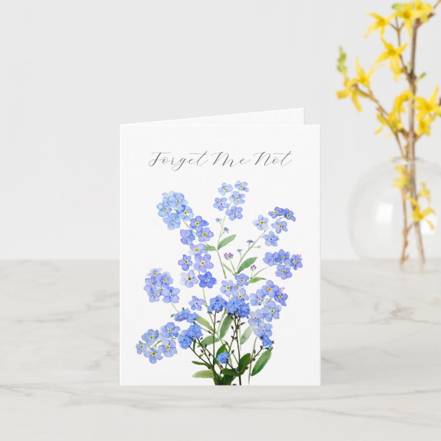 Forget me not flower Thinking Of You Sympathy Card (Yellow Flower)