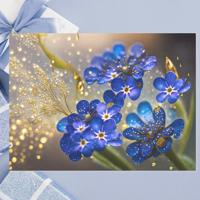 Forget-me-not flower with gold accents  tissue paper (Creator Uploaded)
