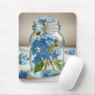 Forget-me-not Flowers in a Jar Mouse Pad