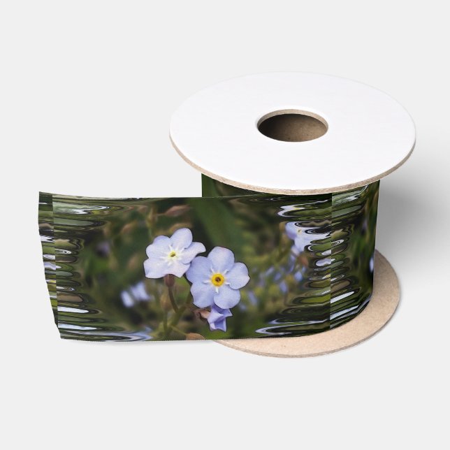 Forget me not flowers satin ribbon (Spool)