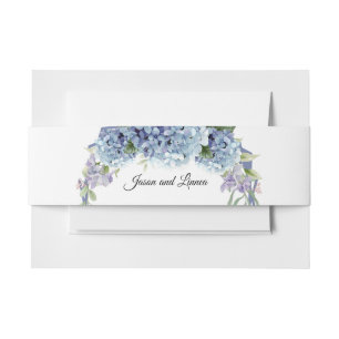 Forget-Me-Not Flowers Watercolor Elegant Invitation Belly Band