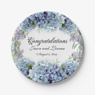 Forget-Me-Not Flowers Watercolor Elegant Paper Plate