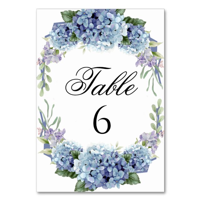Forget-Me-Not Flowers Watercolor Elegant Table Number (Front)