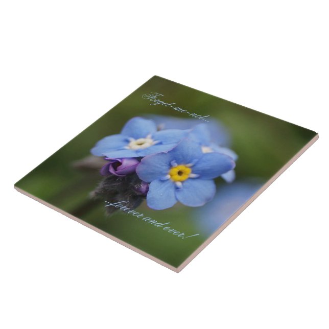 Forget-me-not forever and ever ceramic tile (Side)