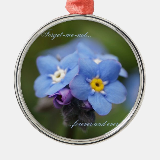 Forget-me-not forever and ever! metal tree decoration (Front)