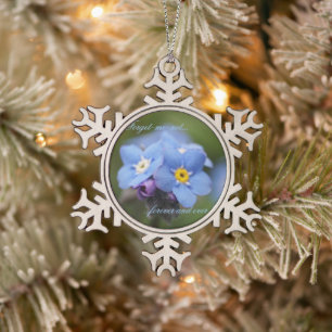 Forget-me-not forever and ever! snowflake pewter christmas ornament
