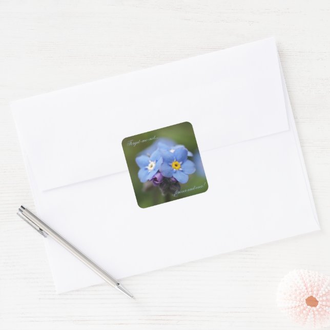 Forget-me-not forever and ever! square sticker (Envelope)