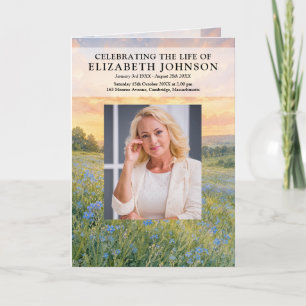 Forget Me Not Funeral Memorial Order Of Service Program