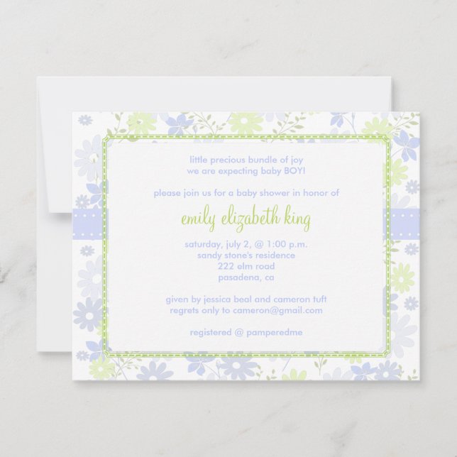 Forget Me Not ~ Garden baby shower Invitation (Front)