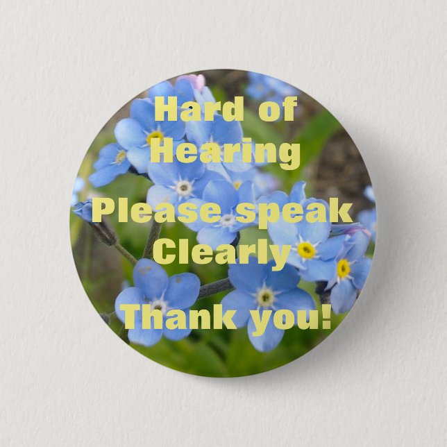 Forget Me Not Hard of Hearing Badge (Front)
