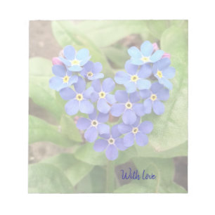 forget-me-not heart - notepad