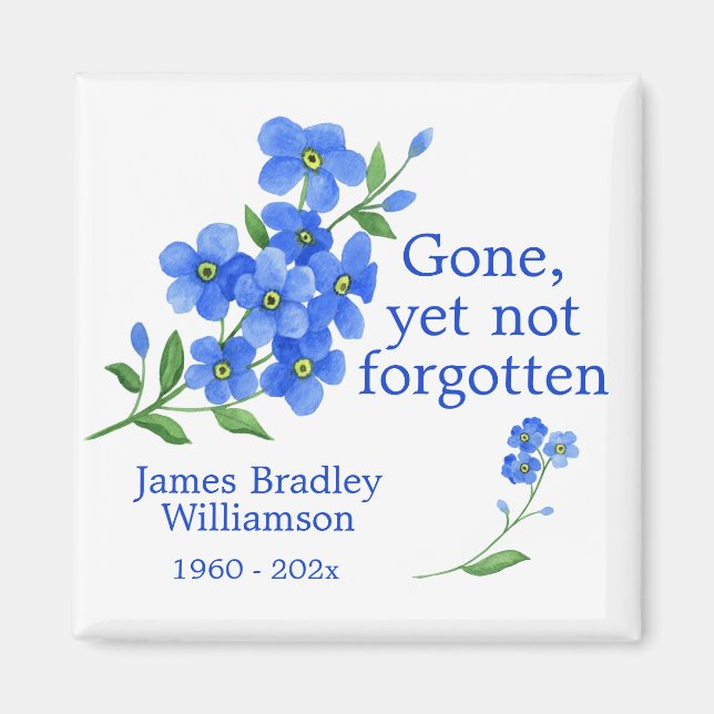 Forget Me Not Memorial Keepsake Magnet (Front)