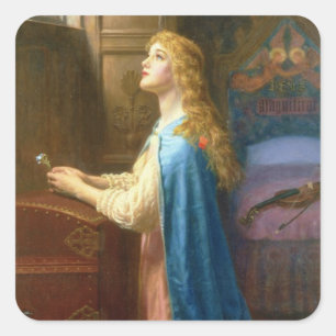 'Forget me Not' (oil on canvas) Square Sticker