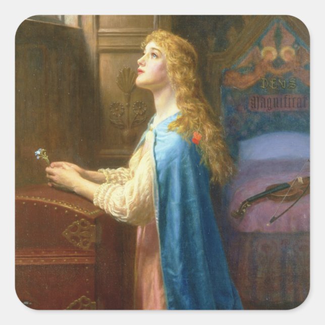 'Forget me Not' (oil on canvas) Square Sticker (Front)