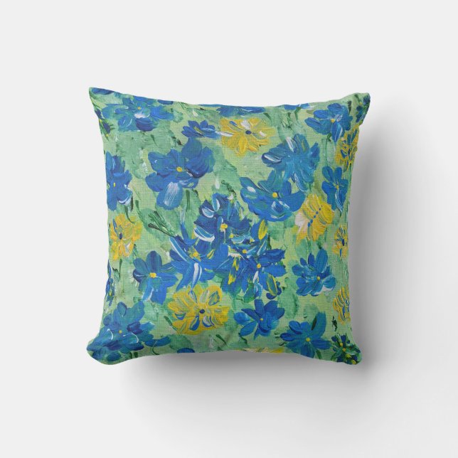 Forget-Me-Not Outdoor Accent Pillow 16"x16" (Front)