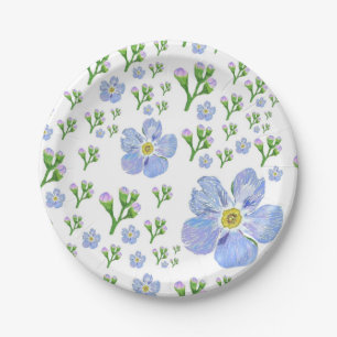 forget me not  paper plate