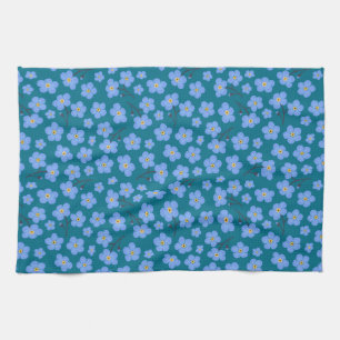 Forget me not pattern tea towel