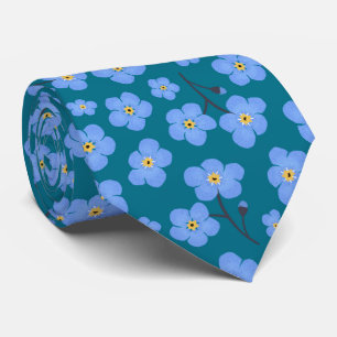 Forget me not pattern tie