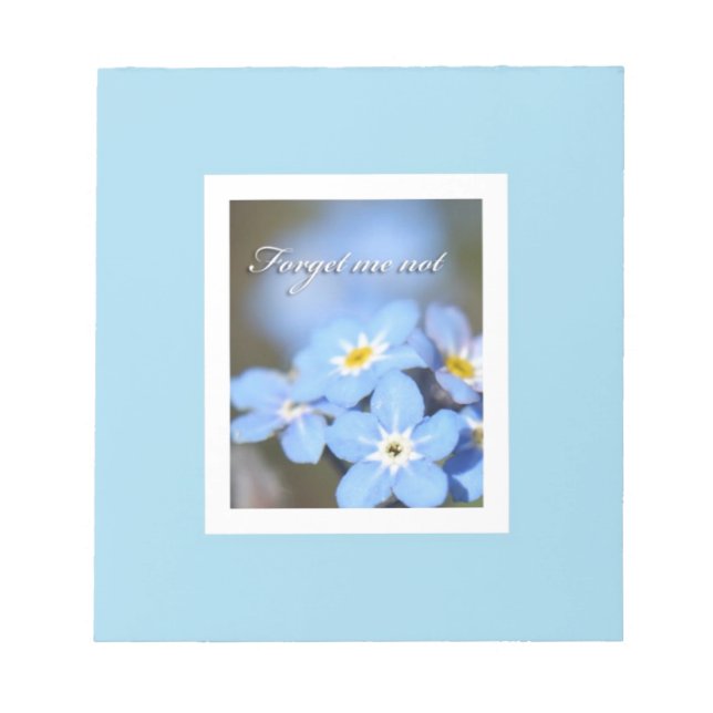 Forget-Me-Not photo on blue Notepad (Front)