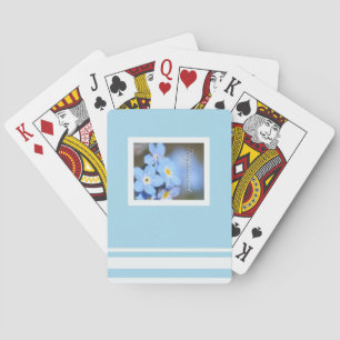 Forget-Me-Not photo on blue Playing Cards
